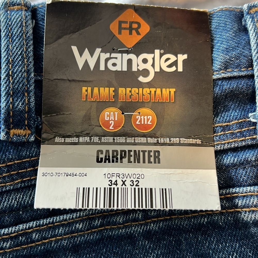 NWT Wrangler Flame Resistant Carpenter Pants CAT 2-2112  AA14 - Picture 3 of 7